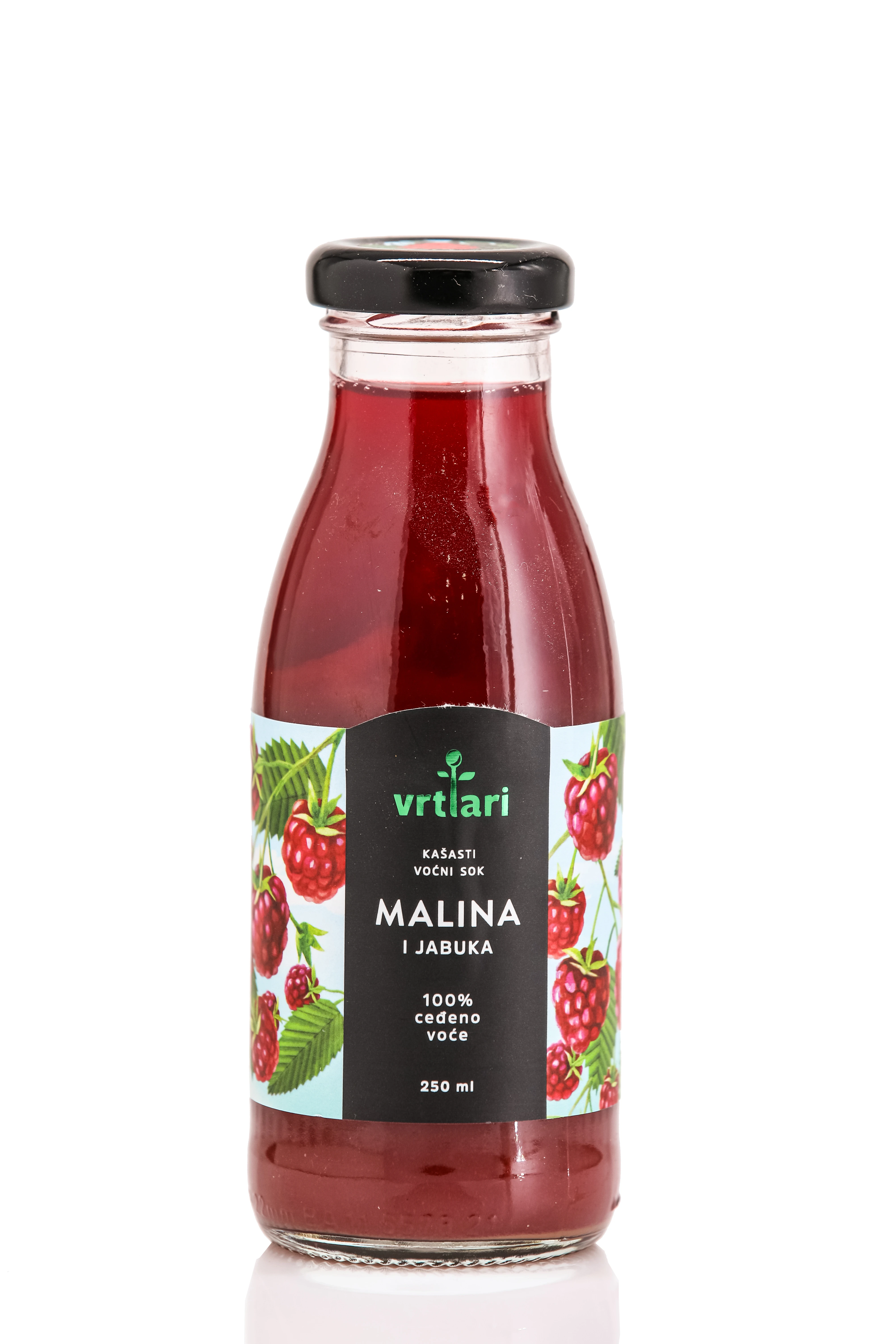 Kašasti voćni sok od maline i jabuke 250 ml Vrtlari